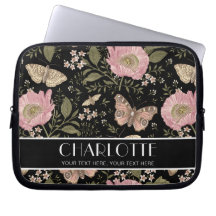 Monogramme Fleur sauvage moderne Botanique Noir Fl