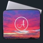 Housse Pour Ordinateur Portable Monogramme initial rose rose bleu coucher de solei<br><div class="desc">Tapez dans la lettre monogramme de votre choix et vous inspirez chaque fois que vous utilisez cette photo sac ordinateur portable en néoprène d'un étonnant coucher de soleil de roses chaudes, oranges, violets et blues de fleurs de maïs. . Cette pochette pour ordinateur portable est disponible en trois tailles :...</div>