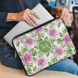 Housse Pour Ordinateur Portable Monogramme Joli violet vert Aquarelle Florale<br><div class="desc">Monogramme Joli teint vert d'eau couleur vert pastel Sleeve pour ordinateur portable Floral dispose d'un joli modèle moderne violet et vert aquarelle motif floral avec votre monogramme personnalisé au centre. Personnalisez en modifiant le texte dans la zone de texte fournie. Conçu par ©Evco Studio www.zazzle.com/store/evcostudio</div>