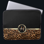 Housse Pour Ordinateur Portable Monogramme Léopard Brown et Noir avec Accents Or<br><div class="desc">Manche Électronique Ordinateur Portable. Doté d'un Poster de animal Léopard Brown et Noir avec Accents Or avec lettre monogramme et nom prêt pour vous à personnaliser. ⭐ Ce Produit est 100% Personnalisable. *****Cliquez sur le BOUTON PERSONNALISER pour ajouter, supprimer, déplacer, redimensionner, modifier, tourner, etc... n'importe quel graphique ou texte ou...</div>