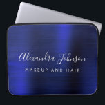 Housse Pour Ordinateur Portable Monogramme métallique bleu marine Professionnel<br><div class="desc">Moderne Marine Bleu Faux Métallic Inox Élégant Monogramme Promotionnel Portable Sac ou Manche Promotionnel (promo) Coque publicitaire. Ce coque informatique professionnel professionnel de classe peut être customisé pour inclure votre nom de signature de script monogrammé et le titre de la profession ou du poste.</div>
