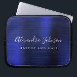 Housse Pour Ordinateur Portable Monogramme métallique bleu marine Professionnel<br><div class="desc">Moderne Marine Bleu Faux Métallic Inox Élégant Monogramme Promotionnel Portable Sac ou Manche Promotionnel (promo) Coque publicitaire. Ce coque informatique professionnel professionnel de classe peut être customisé pour inclure votre nom de signature de script monogrammé et le titre de la profession ou du poste.</div>