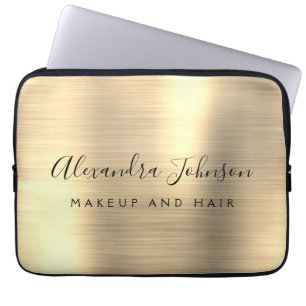 Housse Pour Ordinateur Portable Monogramme métallique professionnel Gold
