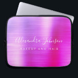 Housse Pour Ordinateur Portable Monogramme métallique rose violet Entreprise<br><div class="desc">Moderne violet et rose Ombre Girly Make Up and Hair Beauty Salon Faux Metallic Stainless Elegant Monogramme Promotionnel Portable Bag or Sleeve Promotional (promo) Coque publicitaire. Ce coque informatique professionnel professionnel de classe peut être customisé pour inclure votre nom de signature de script monogrammé et le titre de la profession...</div>