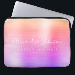 Housse Pour Ordinateur Portable Monogramme métallique rose violet Entreprise<br><div class="desc">Moderne or violet et rose Arc-en-ciel Pastel Ombre Girly Make Up and Hair Beauty Salon Faux Métallic Inoxydable Élégant Monogramme Promotionnel Portable Bag or Sleeve Promotional (promo) Coque publicitaire. Ce coque informatique professionnel professionnel de classe peut être customisé pour inclure votre nom de signature de script monogrammé et le titre...</div>