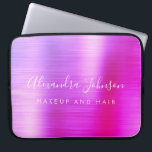 Housse Pour Ordinateur Portable Monogramme métallique rose violet Entreprise<br><div class="desc">Moderne violet et rose Ombre Girly Make Up and Hair Beauty Salon Faux Metallic Stainless Elegant Monogramme Promotionnel Portable Bag or Sleeve Promotional (promo) Coque publicitaire. Ce coque informatique professionnel professionnel de classe peut être customisé pour inclure votre nom de signature de script monogrammé et le titre de la profession...</div>