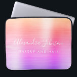 Housse Pour Ordinateur Portable Monogramme métallique rose violet Entreprise<br><div class="desc">Moderne or violet et rose Arc-en-ciel Pastel Ombre Girly Make Up and Hair Beauty Salon Faux Métallic Inoxydable Élégant Monogramme Promotionnel Portable Bag or Sleeve Promotional (promo) Coque publicitaire. Ce coque informatique professionnel professionnel de classe peut être customisé pour inclure votre nom de signature de script monogrammé et le titre...</div>