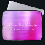 Housse Pour Ordinateur Portable Monogramme métallique rose violet Entreprise<br><div class="desc">Moderne violet et rose Ombre Girly Make Up and Hair Beauty Salon Faux Metallic Stainless Elegant Monogramme Promotionnel Portable Bag or Sleeve Promotional (promo) Coque publicitaire. Ce coque informatique professionnel professionnel de classe peut être customisé pour inclure votre nom de signature de script monogrammé et le titre de la profession...</div>