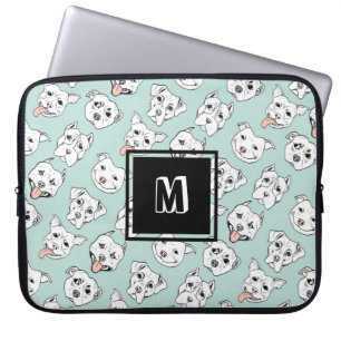 Housse Pour Ordinateur Portable Monogramme mignon de motif de chien de Terrier de