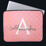 Housse Pour Ordinateur Portable Monogramme Motif rose et or Art déco<br><div class="desc">Coque d'ordinateur portable Monogram Motif couleur rose et or Art déco. Ce coque peut être customisé pour inclure votre nom initial et prénom. Si vous souhaitez faire correspondre des articles,  veuillez contacter le concepteur.</div>