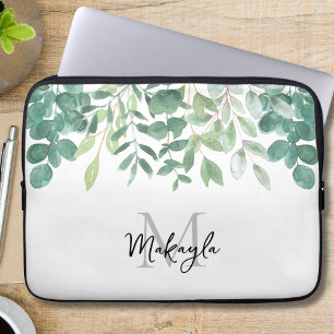 Housse Pour Ordinateur Portable Monogramme Nom Folithe vert