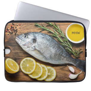 Housse Pour Ordinateur Portable Monogramme personnalisé Poisson Dorado