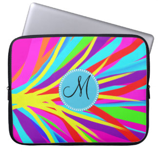 Housse Pour Ordinateur Portable Monogramme Personnalisé Vivid Couleur Peinture Bru