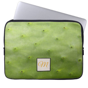 Housse Pour Ordinateur Portable Monogramme photo de Cactus vert tropical botanique