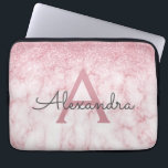 Housse Pour Ordinateur Portable Monogramme Rose en or Parties scintillant en marbr<br><div class="desc">Glam Rose Gold Ombre Faux Parties scintillant et Sparkle Marble Pierre Coque moderne et élégante. Ce coque peut être customisé pour inclure votre nom initial et prénom.</div>