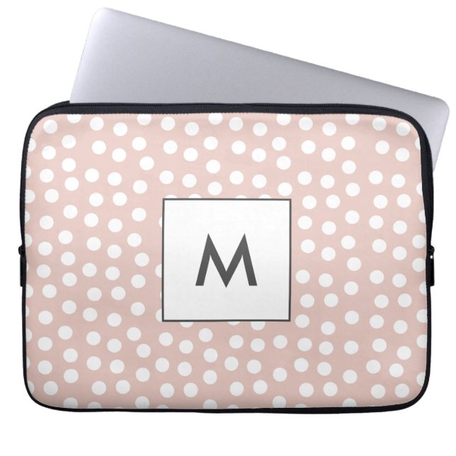 Housse Pour Ordinateur Portable monogramme rose pâle (Devant)