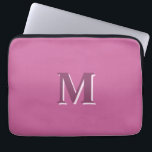 Housse Pour Ordinateur Portable monogramme rose vif<br><div class="desc">manche monogramme rose vif. Code couleur hexadécimal #CB649C</div>