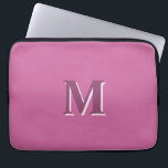 Housse Pour Ordinateur Portable monogramme rose vif<br><div class="desc">manche monogramme rose vif. Code couleur hexadécimal #CB649C</div>