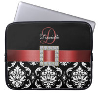 MONOGRAMME ROUGE ET NOIR DE DAMASSÉ