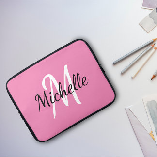 Housse Pour Ordinateur Portable Monogramme Simple Et Design Ajouter Votre Nom + In