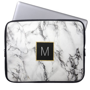 Housse Pour Ordinateur Portable monogramme sur le marbre