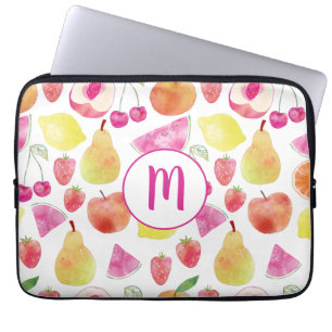 Housse Pour Ordinateur Portable Monogramme Watecolore Fruit