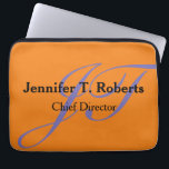 Housse Pour Ordinateur Portable Monographie de script gris clair moderne<br><div class="desc">Écriture à la main monogramme design professionnel. Choisissez parmi une variété de conceptions,  types et polices différentes.</div>