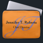 Housse Pour Ordinateur Portable Monographie de script gris clair moderne<br><div class="desc">Écriture à la main monogramme design professionnel. Choisissez parmi une variété de conceptions,  types et polices différentes.</div>