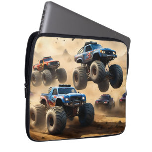 Housse Pour Ordinateur Portable Monster Trucks Courant Dans Le Désert,