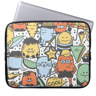 Housse Pour Ordinateur Portable Monstres d'été, coloré sans couture motif