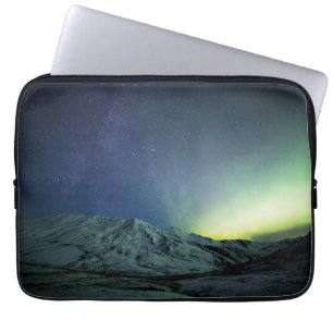 Housse Pour Ordinateur Portable Montagnes Aurora Borealis & Milky Way Alaska
