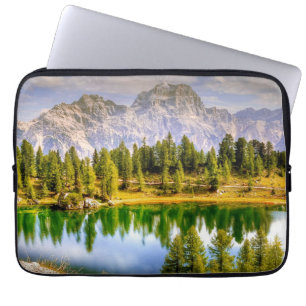 Housse Pour Ordinateur Portable Montagnes Dolomites et Lac paysage exceptionnel