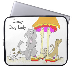Housse Pour Ordinateur Portable Montant à Madame folle de chien de charité anima