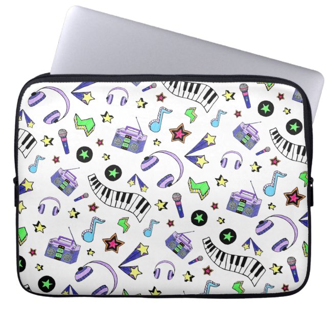 Housse Pour Ordinateur Portable Montez la musique (Devant)
