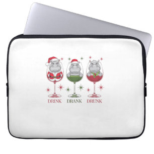 Housse Pour Ordinateur Portable Moo-deng Boire Boire Verres ivres Noël Bébé