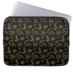 Housse Pour Ordinateur Portable Moons et étoiles Motif or