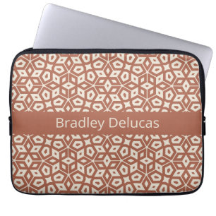 Housse Pour Ordinateur Portable Mosaïque de Terra Cotta à deux tons avec le nom fo