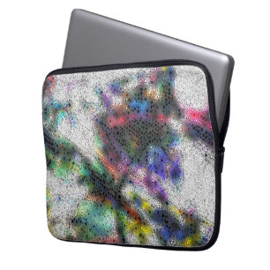 Housse Pour Ordinateur Portable Mosaïque, éclats polies sur tachés couleur brille