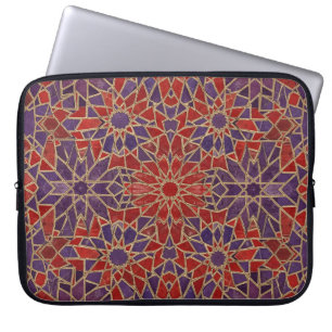 Housse Pour Ordinateur Portable mosaïque rouge violet