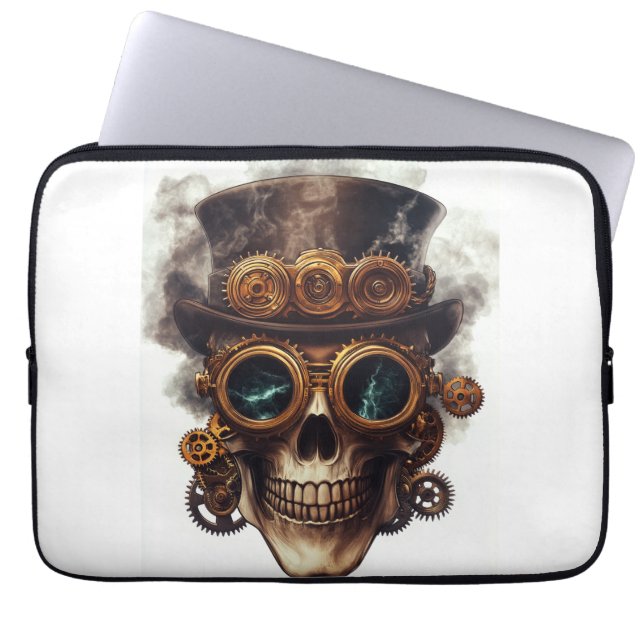 Housse Pour Ordinateur Portable Moteur de crâne Steampunk (Devant)