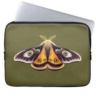 Housse Pour Ordinateur Portable Moth Insect Art Goblincore Saturnia Witchy Green