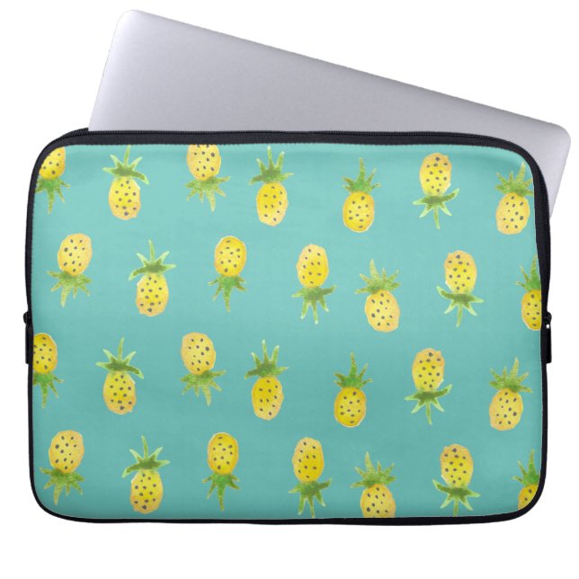 Housse Pour Ordinateur Portable Motif 13" d'ananas d'aquarelle douille (Devant)