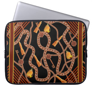 Housse Pour Ordinateur Portable Motif à chaîne, motif foulard. design foulard baro