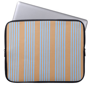 Housse Pour Ordinateur Portable Motif à cinq bandes bleu et brun