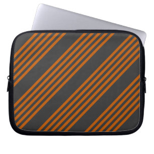 Housse Pour Ordinateur Portable Motif à cinq bandes Burnt orange et charbon de boi