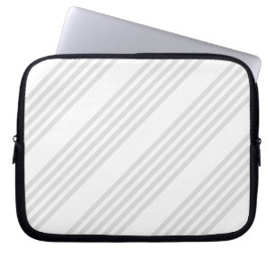 Housse Pour Ordinateur Portable Motif à cinq bandes gris clair et blanc