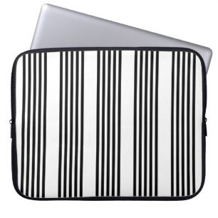 Housse Pour Ordinateur Portable Motif à cinq bandes noir et blanc