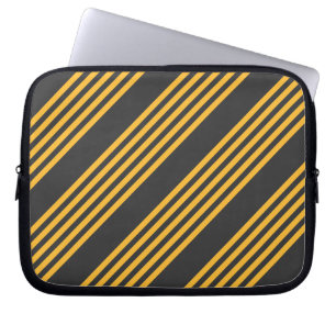 Housse Pour Ordinateur Portable Motif à cinq bandes Sunny jaune et charbon de bois