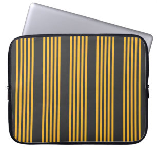 Housse Pour Ordinateur Portable Motif à cinq bandes Sunny jaune et charbon de bois