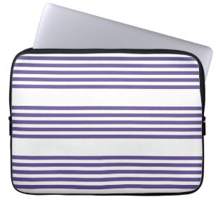 Housse Pour Ordinateur Portable Motif à cinq bandes Ultra violet et blanc